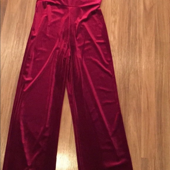 New Velour Burgundy Romper - Picture 6 of 6